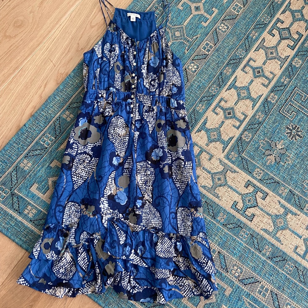 Banana Republic Blue Floral Halter Midi Dress